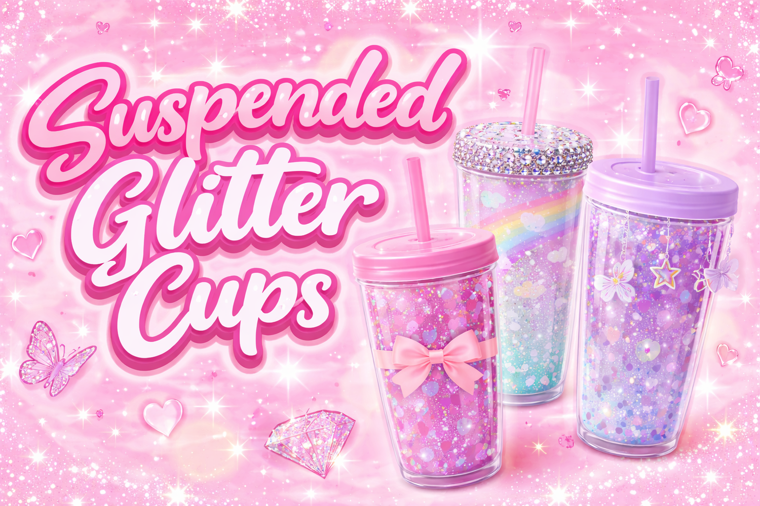 Premade Suspended Glitter Cups